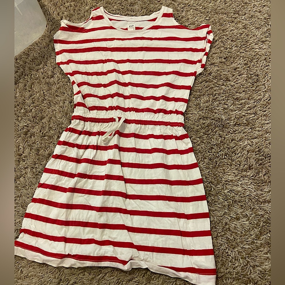 Red and white striped dress, Gap kids, size 10, perfect for the fourth!